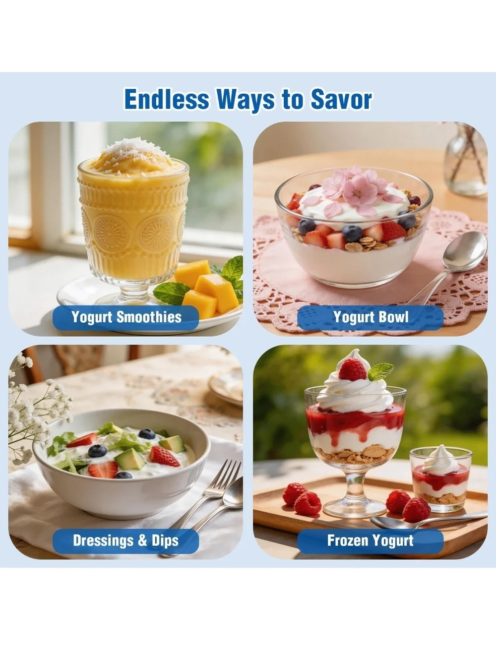 Electric Yogurt Maker with 8 Glass Jars - Silver